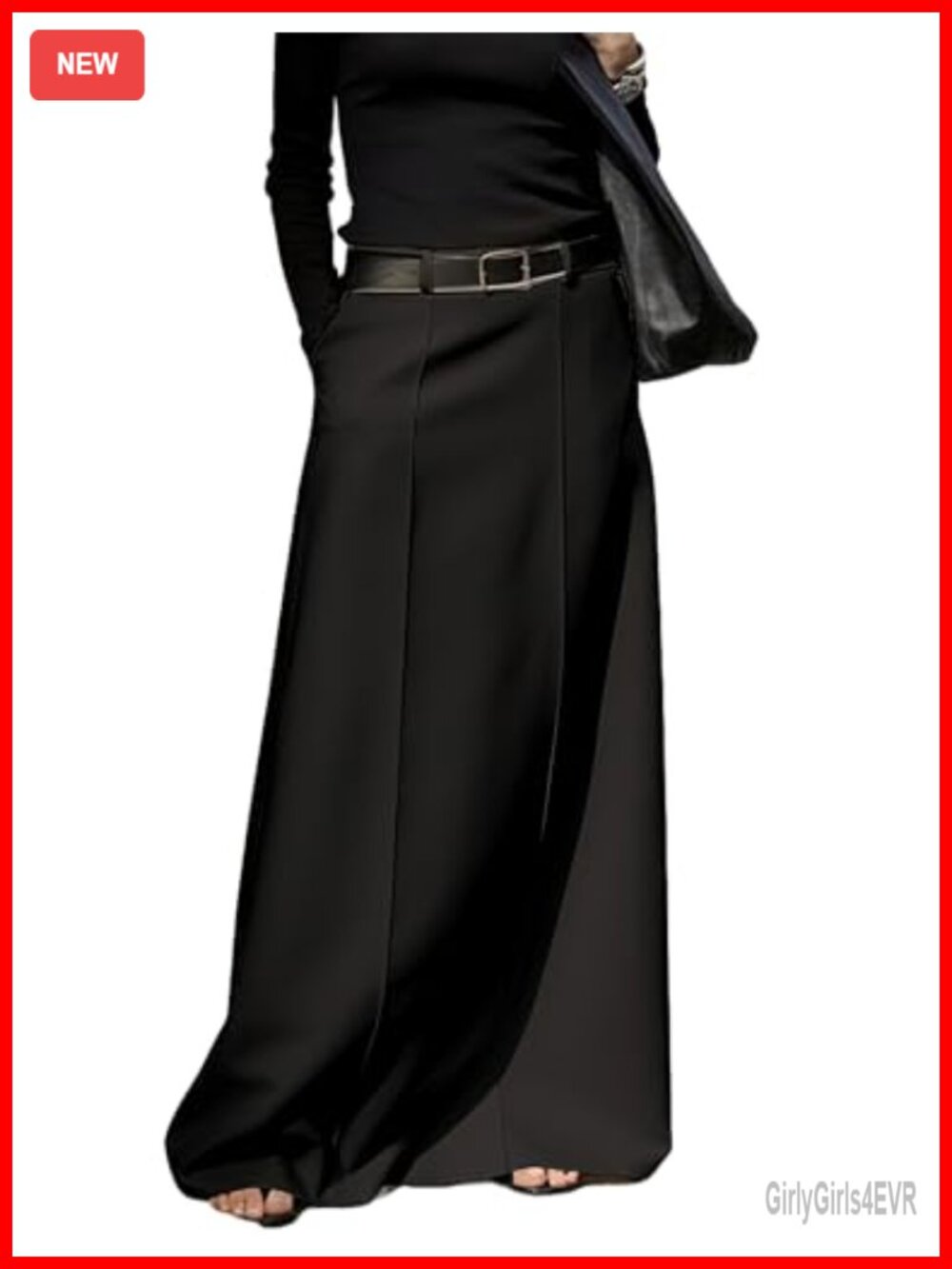 Women's Long Maxi Skirt High Waist H Line Straight Pencil Skirt Pockets
